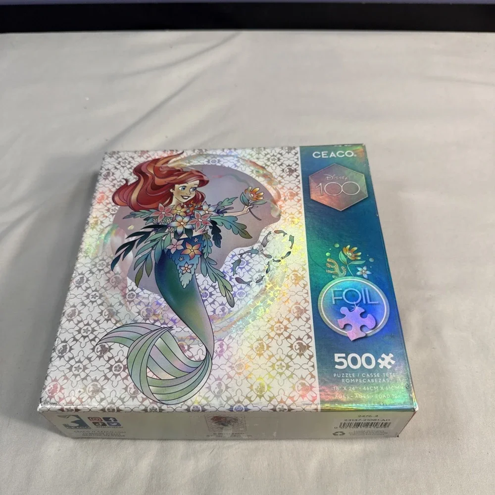 Disney's Little Mermaid Foil Puzzle 500pc 100th Anniversary Jigsaw Ariel